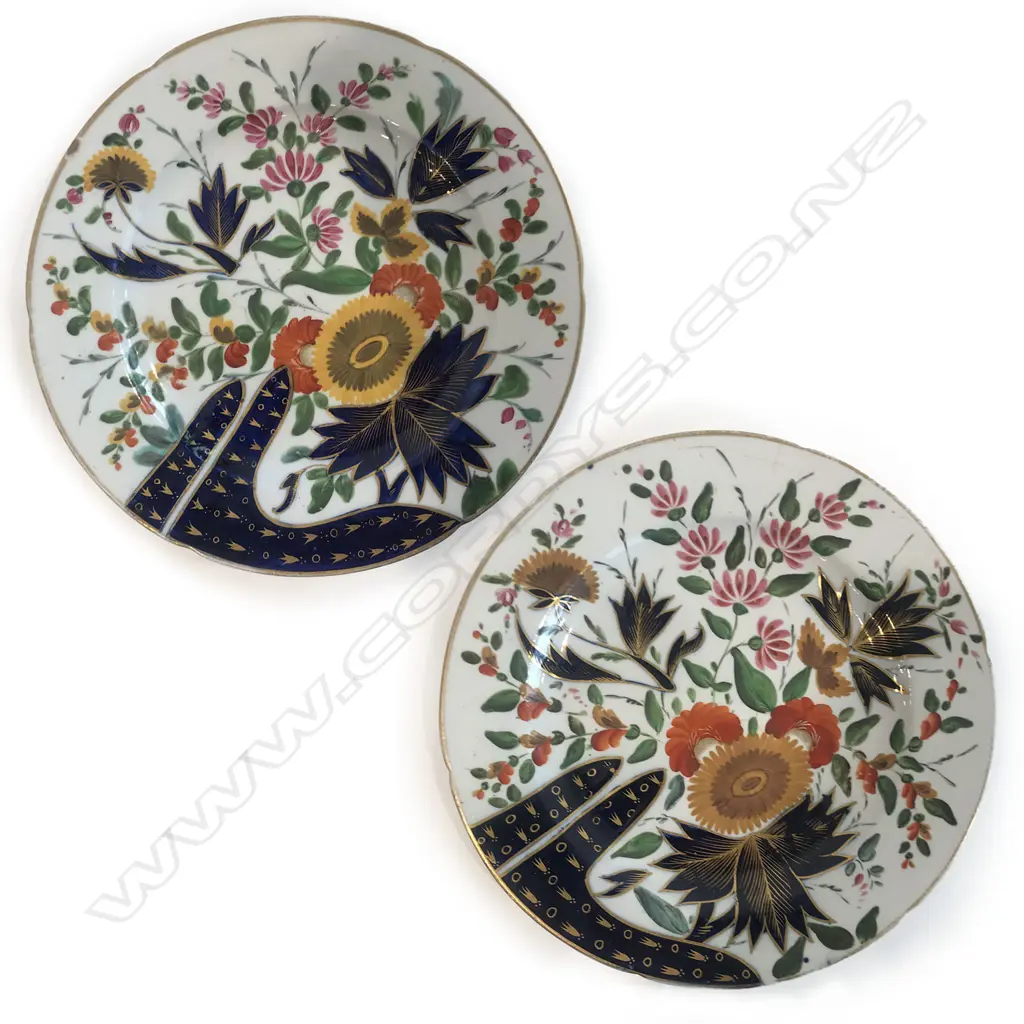 Two 'pearlware' plates, earthenware, England, c. 1820 Image 1++